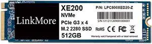 LinkMore XE200 512GB PCIe Gen3 NVMe M.2 2280 Internal Solid State Drive, Gen3.0X4 Read Speed Up to 2500MB/s for Latop and PC