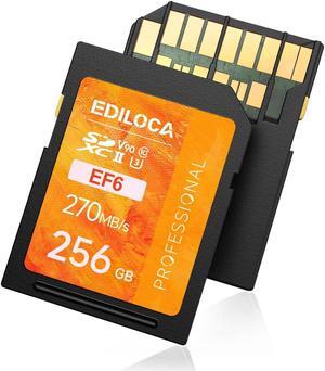 256GB UHS-II SD Card UHS-II Memory Card Fast Storage, Read Speed 300MB/s, Write Speed 250MB/s, C10, U3, V90, 4K, 8K-UHD, SD Card, Must-Have for Professional Photographers(EF6)