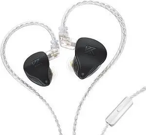 KZ-AST in-Ear Monitors, 24BA Top-Level Configuration HiFi Stereo Earphones, Lightweight Noise Isolating Stage IEM Wired Earbuds/Headphones for Musician Audiophile (with Mic, Black)