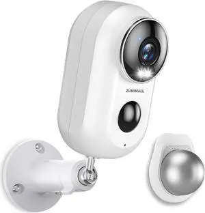 ZUMIMALL Security Cameras Wireless Outdoor with Magnetic Mount, 2.4G WiFi Outdoor & Indoor Battery Powered Camera for Home Security, 2K Color Night Vision/Siren/AI Detection/Cloud/SD(Type C Port)