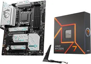 INLAND Micro Center AMD Ryzen 7 7700X CPU Processor with MSI X670E Gaming Plus Motherboard, AM5 Socket, DDR5, PCIe 5.0, WiFi 6E