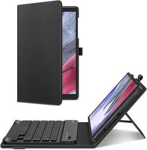 Fintie Folio Keyboard Case for Samsung Galaxy Tab A7 Lite 8.7 Inch 2021 Model (SM-T220/T225/T227), Premium Vegan Leather Smart Stand Back Cover w/Removable Wireless Bluetooth Keyboard, Black