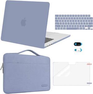 MOSISO Compatible with MacBook Air 15 inch Case 2025 2024 2023 Release M4 A3241 M3 A3114 M2 A2941, Plastic Hard Shell&Carrying Sleeve Bag&Keyboard Cover&Webcam Cover&Screen Protector, Lavender Gray