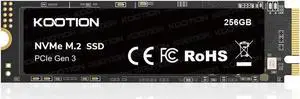 KOOTION 256GB NVMe M.2 PCIe 2280 SSD | Gen3x4 Internal Solid State Drive Hard Drive Up to 2300MB/s | Compatible with Laptop & PC Desktop