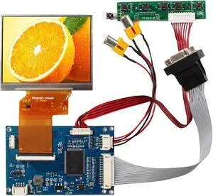 FanyiTek 3.5 inch 640X480 400nit VS035T-001AT IPS LCD Screen and VGA 2AV Controller Board VS-TY54-V1