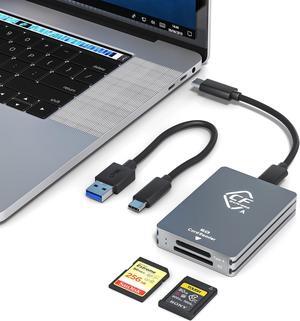 CFexpress Type A/SD Card Reader USB C, 10Gbps CFexpress Type A Card Reader with USB 3.2 Gen2 Transfer Speed, Dual Slot CF Express Type A SD Card Reader Adapter with USB C to USB C/USB A Cable