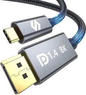 Silkland USB C to DisplayPort 1.4 Cable 15FT [8K@60Hz, 4K@144Hz 120Hz, 2K@240Hz], 5K Type C to DP 1.4 Cable, [32.4 Gbps, Thunderbolt 4/3 Compatible] for MacBook Pro 2022, M1 Mac mini, iPad Pro, XPS