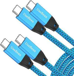 UseBean USB C to USB C Cable 100W 15FT 2Pack, USB C 3.2 Gen 2X2 20Gbps Data Cable 4K Video, Type-C PD Fast Charging Cord, for MacBook Pro, iPad Mini 6/ Pro, Galaxy S24+/S24 Ultra/S23, Switch