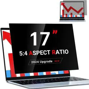 ZOEGAA Laptop Privacy Screen 17 inch 5:4, 17 inch Removable Anti Blue Light Glare Eye Protection Shield, Black Blackout Anti Spy Desktop Security Private Filter