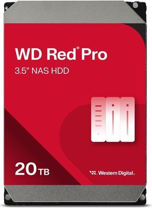 Western Digital 20TB WD Red Pro NAS Internal Hard Drive HDD - 7200 RPM, SATA 6 Gb/s, CMR, 512 MB Cache, 3.5" - WD201KFGX
