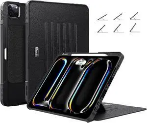 ZtotopCases for New iPad Pro 13 Inch Case 7th Gen M4(2024)/ Pro 12.9 Inch 6th/5th/4th Generation 2022/2021/2020, [6 Magnetic Stand Angles] Protective Cover with Pencil Holder, Auto Wake/Sleep, Black