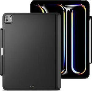 MAGEASY CoverBuddy for 2024 iPad Pro 13" - iPad Pro Case Compatible with Magic Keyboard for iPad Pro (M4), Enhanced Thickness & Heat Dissipation - Black (Leather)