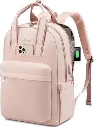 LOVEVOOK Laptop Backpack Purse for Women, 15.6 Inch Travel Laptop Bag with USB Port, Waterproof Work Teacher Nurse Computer Backpack, Durable Casual Daypack