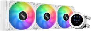SAMA SM360 White Adjustable Liquid Cooler LCD Display Screen with 3x120mm Addressable ARGB PWM Silent Fan 360mm AIO Radiator