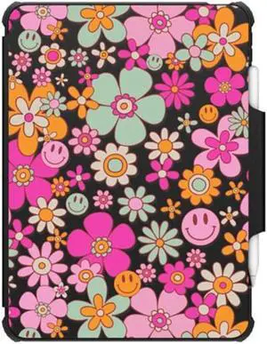 CASETiFY Impact Folio Case for iPad Air 10.9" (4th/5th Gen) - Groovy Pattern - Clear Black