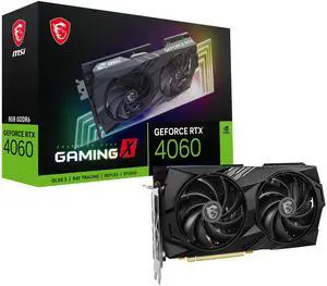 MSI Gaming GeForce RTX 4060 8GB GDRR6 Extreme Clock: 2610 MHz 128-Bit HDMI/DP Nvlink TORX Fan 4.0 Ada Lovelace Architecture Graphics Card (RTX 4060 GAMING X 8G)