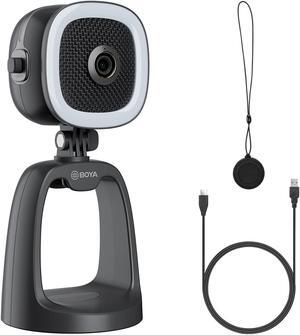 BOYA USB Condenser Microphone for Streaming Gaming PC Podcast Mic With1080P HD Camera and Fill Light for YouTube Studio Music Recording Singing Video for Windows Mac Laptop Desktop Mac Phones BY-CM6A