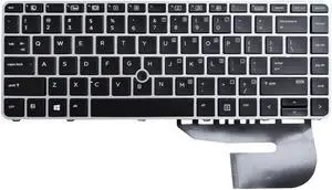 New Replacement Keyboard Compatible with HP EliteBook 745 G3 745 G4 840 G3 840 G4 821177-001 836307-001 819876-001 836308-001 Silver with Backlit with Pointer