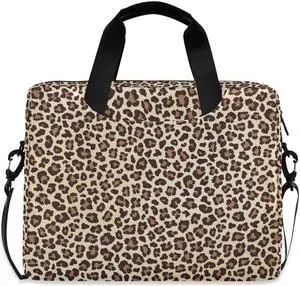 ALAZA Leopard Cheetah Print Animal Gemoetric Laptop Case Bag Sleeve Portable Crossbody Messenger Briefcase w/Strap Handle, 13 14 15.6 inch