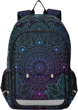 ALAZA Art Arabesque Mandala Boho Ethnic Bohemian Laptop Backpack Purse for Women Men Travel Bag Casual Daypack with Compartment & Multiple Pockets
