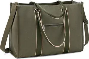 Laptop Tote Bag for Women Work 15.6 inch Canvas Shoulder Bags Computer Messenger Purse Teacher Handbag Office Briefcase