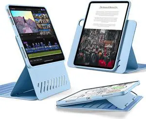 ESR for iPad Air 11 Inch Case (2025) M3/M2, iPad Air 7th/6th/5th/4th Gen Case (2024/2022/2020) 10.9 Inch, Removable Magnetic Cover, Adjustable Portrait/Landscape Stand, 9 Standing Angles, Light Blue