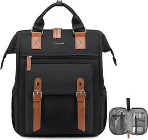 LOVEVOOK Laptop Backpack for Women, Teacher Nurse Bag Work Travel Computer Backpacks Purse,Water Resistant Daypack with USB Charging Port, 17.3 inch