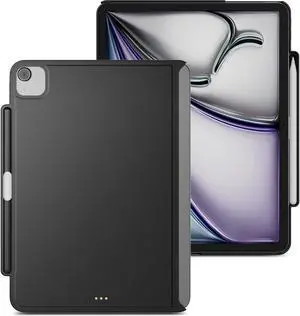 MAGEASY CoverBuddy for M3/M2 iPad Air 11 (2024-2025) - iPad Air Case Compatible with Magic Keyboard, Enhanced Thickness & Heat Dissipation, with Pencil Holder - Black (5.0 Leather)