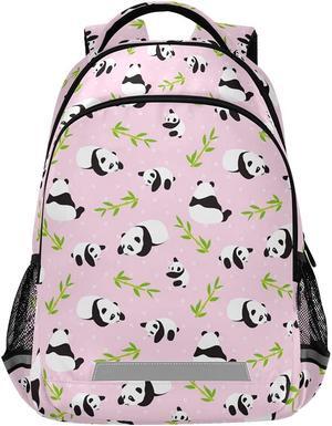 MNSRUU School Backpack with Chest Strap, Animal Cute Panda Bear Laptop Backpack, Travel Hiking Backpack for Boys Girls, Rucksack, Knapsack One Size
