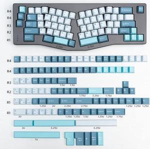 mintcaps Keycaps 173 Keys Cherry Profile Doubleshot Blue Keycap Full Set Custom Keyboard Keycaps ISO ANSI for 60% 65% 70% 75% 100% Cherry MX Gateron Kailh Switches Mechanical Keyboards