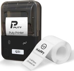 P PUTY Portable Label Makers Q21 Bluetooth Thermal Label Printer for Retail,Barcode,Clothing,2 Inch Label Maker Compatible with Android & iOS, with 1 Pack 40mm*30mm 230/Roll Labels