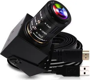 ELP 4K USB HDMI Camera Manual Zoom Webcam Variable Focus PC Camera Mini Close-up Camera for Computer H.264 Telescope USB Security Camera 8mp IMX415 Industrial CCTV Camera (3.6-10mm 3X Zoom Lens)