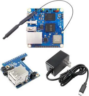 Orange Pi Zero 3 4GB LPDDR4 Allwinner H618 Quad-Core 64 Bit Single Board Computer with 16MB SPI Flash,Support WiFi BT5.0, Development Board Computer Run Android 12 TV/Ubuntu(4G+Expansion Board+Power)