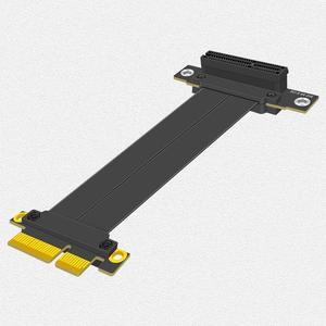 BQZYX+ PCIE 4.0 x4 Extender Riser Cable,High Speed Flexible Right Angle PCI-E Port GPU Graphic Card Extension Cable-200mm90 Degrees (PCIE 4.0 X4 90 Degrees)