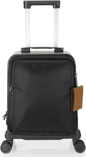 UNIKER Laptop Briefcase with Cup Holder,Small Rolling Suitcase for Work,Carry On Luggage 17x12x10,16 Inch Suitcases with 4 Spinner Wheels,Rolling Teacher Bag Black