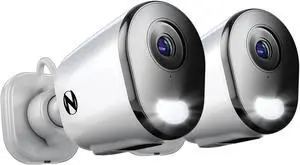 Night Owl Plug-in Wireless 4K HD Indoor/Outdoor Deterrence Camera with 2-Way Audio (2 Camera)
