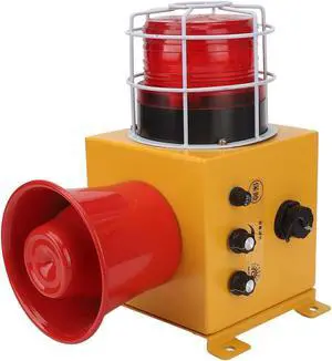 Industrial Alarm High Bright Warning Light Maximum 130DB 9 Tones Alarm Siren Trip Alarm Motion Sensor Alarm US Plug 110V