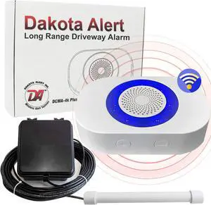 Dakota Alert Driveway Alarm Sensor - DCPA-4k Plus Driveway Alarms Wireless Outside Weatherproof Alert System, 1-Mile-Long Range Sensors, Receiver & Vehicle Detecting Probe Transmitter & 50' Wire