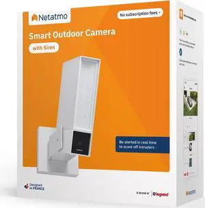 Netatmo Smart Outdoor Security Camera with 105-dB Siren & WiFi | Sends Alerts to Your Smartphone | Floodlight & Movement Detection | Night Vision | Security Without Monthly Fees (White)