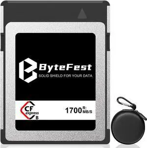 ByteFest 128GB Professional CFexpress Type B Memory Card, Raw 4K/8K Video Recording for Canon EOS R3/R5/R5C, for Nikon Z6/Z7/Z9/D5/D6/D500/D850, for DJI Ronin 4D Panasonic FUJIFILM Camera, Silver