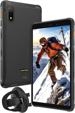 Ulefone Armor Pad Lite & Hand Strap Holde Rugged Tablet(WiFi Only), 7650mAh, 8 Inch IP69K Waterproof Tablet, Octa Core 3GB + 32GB Android 13, Dual Speakers, uSmart Expansion Connector, 13MP + 5MP, NFC