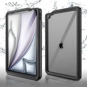 Sahara - Oasis Series Waterproof Case for iPad Air 13" (M2 2024/M3 2025), Clear/Black, (TB00417)