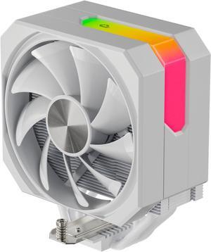 CPU Air Cooler with 4X6mm Heat Pipes,120mm Fan ARGB CPU Cooler 1650rmp,CPU Air Cooler AMD AM5/AM4/AM3 Series,CPU Air Cooler 6.1'' Height Compatible with Intel LGA 1851/1700/1851/1155/1156/2011(White)