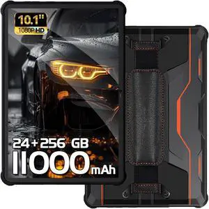 OUKITEL RT9 Rugged Tablet 10 inch Tablet Android - 24GB RAM 256GB ROM 1TB Expandable Storage, 11000mAh,16MP+16MP Camera, 4G Dual SIM Phablet Compatible with T-Mobile Tablet Computer Waterproof