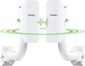 Gigabit Wireless Bridge Support VLAN with 2 Bracket Mounts, 5KM 5.8G Point to Point Outdoor CPE, Adalov CPE362 Long Range WiFi Bridges for PtP/PtMP with High Gain Antenna, Plug and Play, 48V POE
