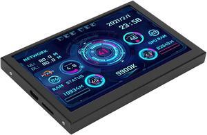 IPS USB Mini Screen, 5in IPS PC CPU Data Monitor USB Type C for AIDA64 Temperature Display, PC CPU GPU RAM Data Monitor Computer Temperature Display Type C Sub Screen