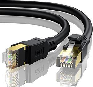 BUSOHE Cat 8 Ethernet Cable 25FT, High Speed 40Gbps 2000Mhz Cat8 Cable with Gold Plated RJ45 Connector, Heavy Duty LAN Network Internet Cable S/FTP