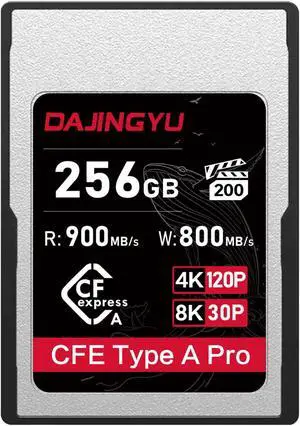 DAJINGYU Professional 256GB CFexpress Type A Memory Card, Up to 900MB/s Read Speed & 800MB/s Write Speed for 4K 120P 8K 30P Recording Video/Photo Compatible with Sony FX Cameras