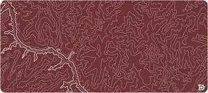 Deskr Maroon Topograph Canyon Deskpad Full XL Gaming Desk Mat Gamer Desk Pad with Stitched Edges 5mm Thick Non-Slip Water-Resistant Rubber Laptop Computer Mousepad for Office & Home - 36 x 16 in