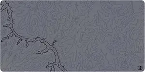 Deskr Gray Topograph Canyon Deskpad Full XXL Gaming Desk Mat Gamer Desk Pad with Stitched Edges 5mm Thick Non-Slip Water-Resistant Rubber Laptop Computer Mousepad for Office & Home - 47 x 24 in
